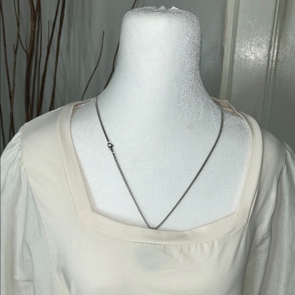 LC Lauren Conrad Cream Puff Sleeve Blouse Relaxed Fit - Picture 2 of 9